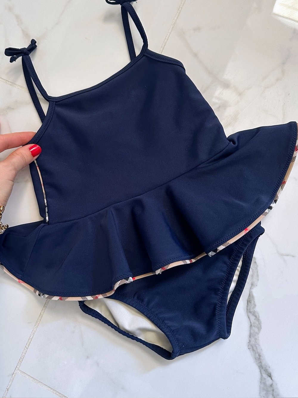 BURBERRY Swimsuit Baby Girl Skirt 9–12 Months Designer Beach Vacation Luxury 1Y